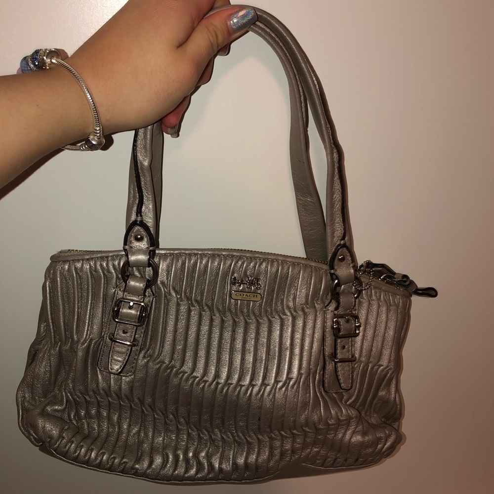 Grey/ Silver Coach Purse